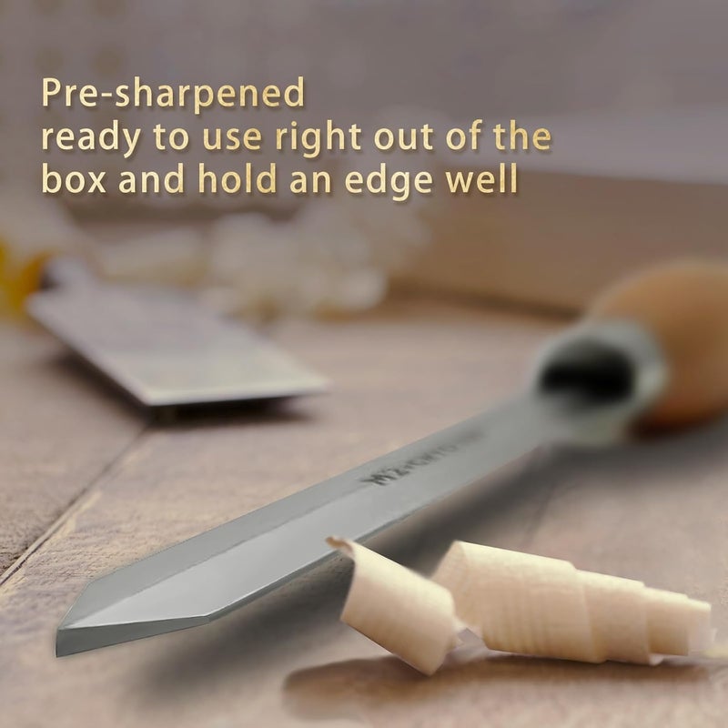 UF-SHARP Diamond Parting Tool for Wood Lathe 3/16 inch Thick, M2 Cryo HSS Wood Turning Tools with Beech Wood Handle - Image 4